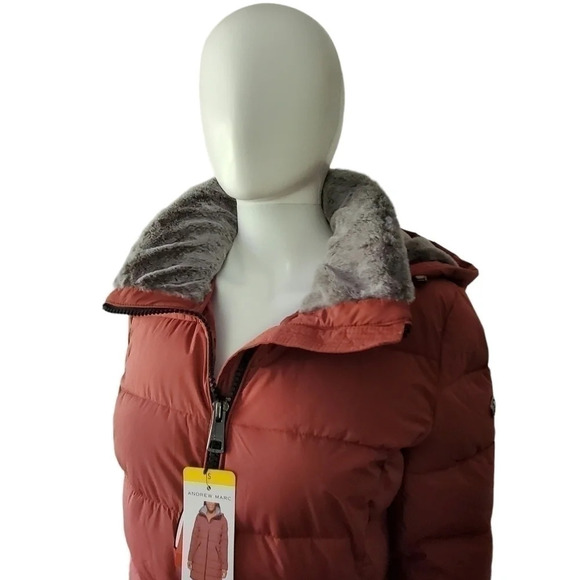 Andrew Marc | Hooded Long Stretch Parka | Terra Rose | NWT - Picture 8 of 8